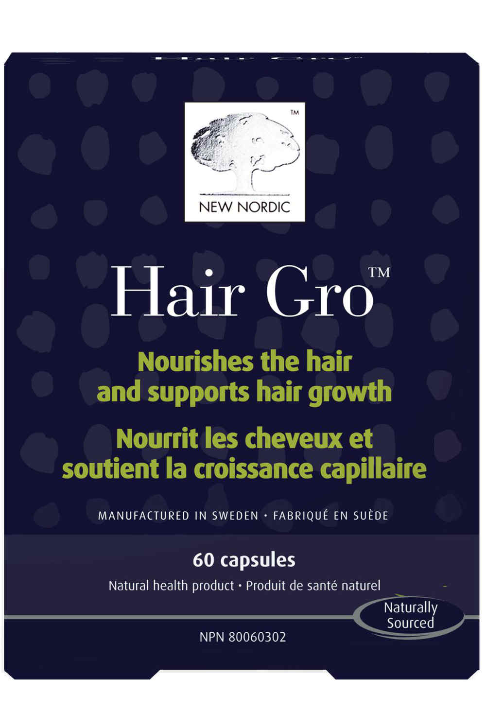NEW NORDIC US INC: Hair Gro- Nourishes Thinning Hair and Helps Promote New Hair Growth 60 capsule