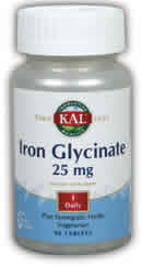 Iron Glycinate 90ct 25mg from Kal