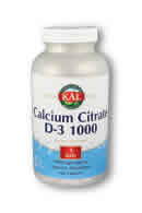 Caclium Citrate D-3 1000 MG-IU 180 Tablets from KAL