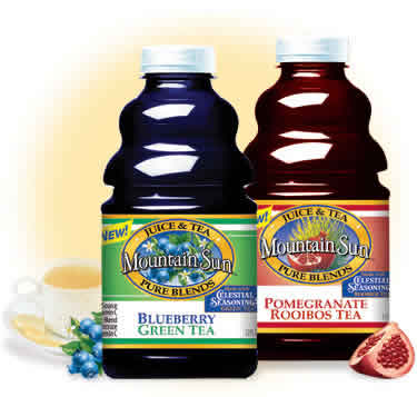 JUICE,BLUEBERRY&GREEN TEA Case of 12 / 32 OZ from Mountain Sun (Apple Hill)
