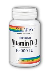 Solaray: Vitamin D-3 10000IU Super Strength 60 Veg Cap