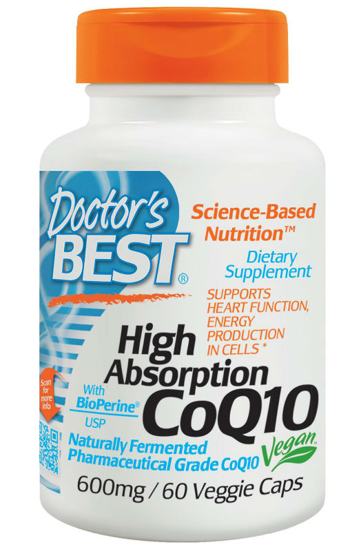 Doctors Best: High Absorption CoQ10 with BioPerine (600 mg) 60 Vegi Capsules