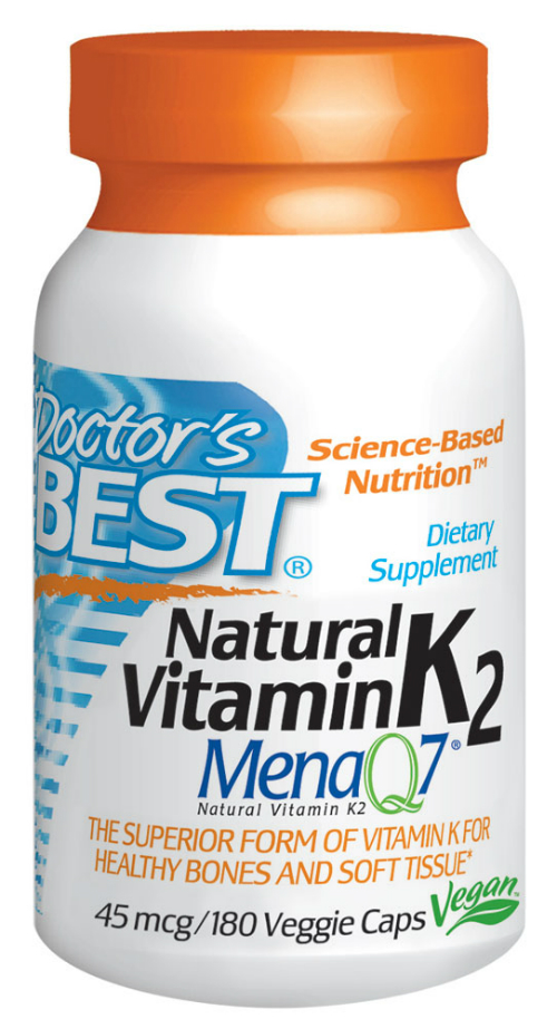 Doctors Best: Natural Vitamin K2 MenaQ7 180 Vegetarian Capsules