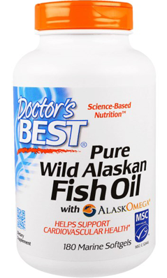Doctors Best: Pure Wild Alaskan Fish Oil with AlaskOmega 180 Softgel