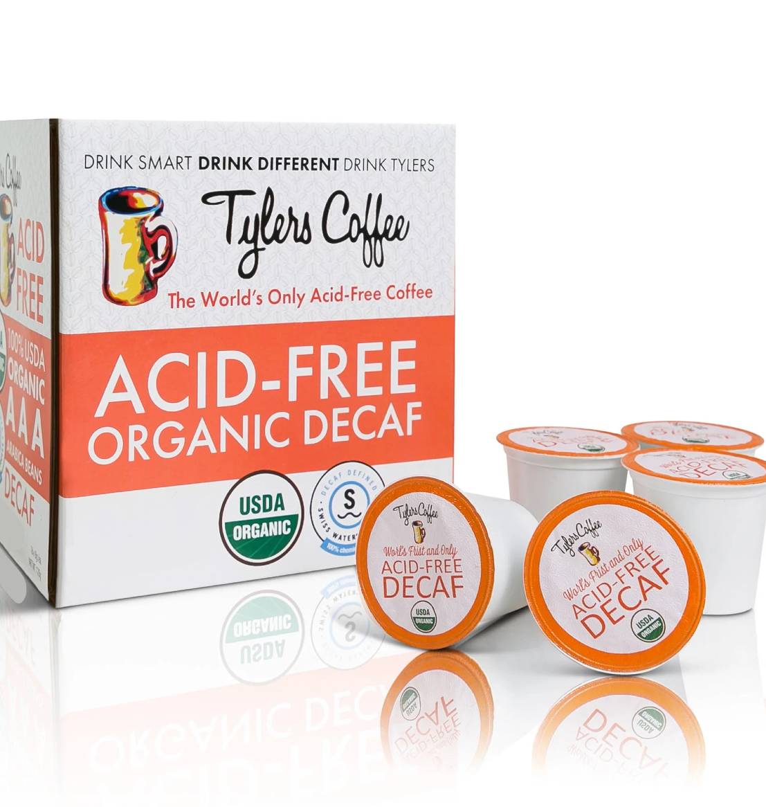TYLERS COFFEE: Organic Decaf Acid-Free Coffee K-Cups 12 Ct