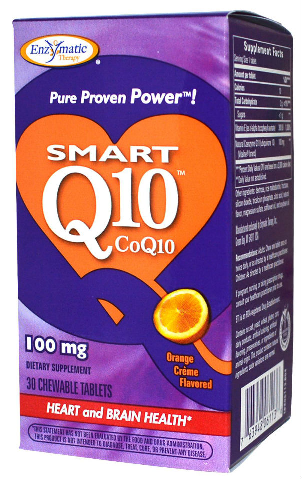 Enzymatic Therapy: Vitaline Chewable CoQ10 Orange Creme 100mg 30 tabs