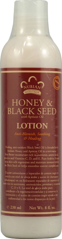 NUBIAN HERITAGE/SUNDIAL CREATIONS: Body Lotion Honey and Black Seed 8 oz