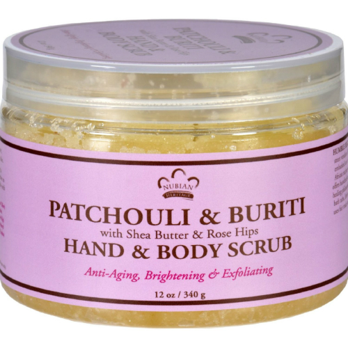 NUBIAN HERITAGE/SUNDIAL CREATIONS: Patchouli Bath & Body Scrub 12 oz