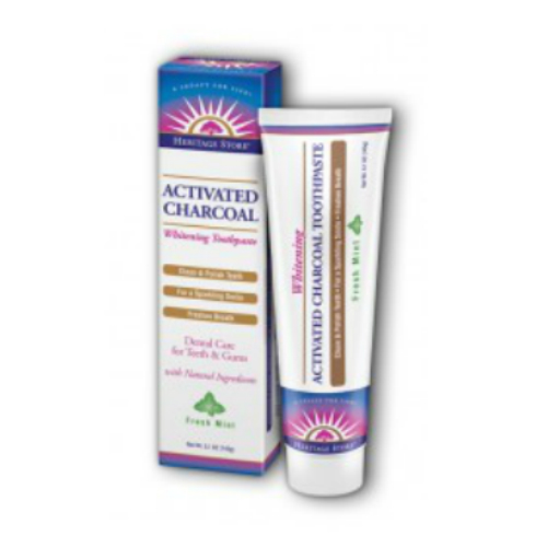 Heritage Store: Activated Charcoal Toothpaste (Mint) 5.1 oz Gel