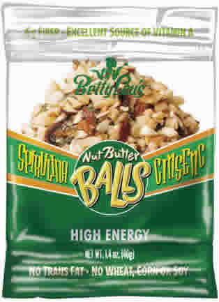 NUT BALL,SPIRULINA GINSNG Case of 40 / 1.4 OZ from Betty Lous
