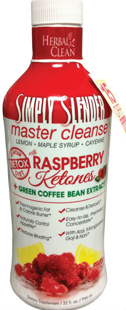 HERBAL CLEAN DETOX: Simply Slender Raspberry Ketones and Green Coffee Bean Extract 32 oz
