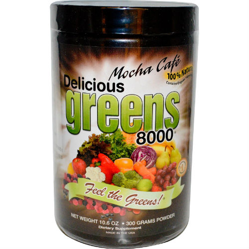 GREENS WORLD INC: Delicious Greens 8000 Mocha Cafe Flavor 10.6 oz