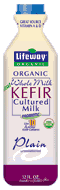KEFIR ORGANIC WHOLE MILK PLAIN Case of 12 / 32 OZ from Lifeway Kefir
