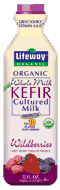 KEFIR ORGANIC WHOLE MILK WILDBERRY Case of 12 / 32 OZ from Lifeway Kefir