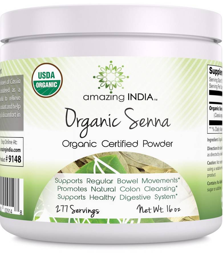 AMAZING NUTRITION: Amazing India Organic Senna Powder 16 OUNCE