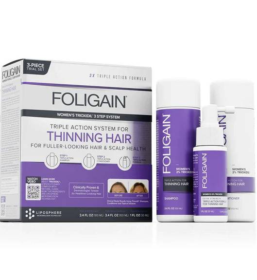 Women's Triple Action Complete System For Thinning Hair Trial Set w/ 2% Trioxidil