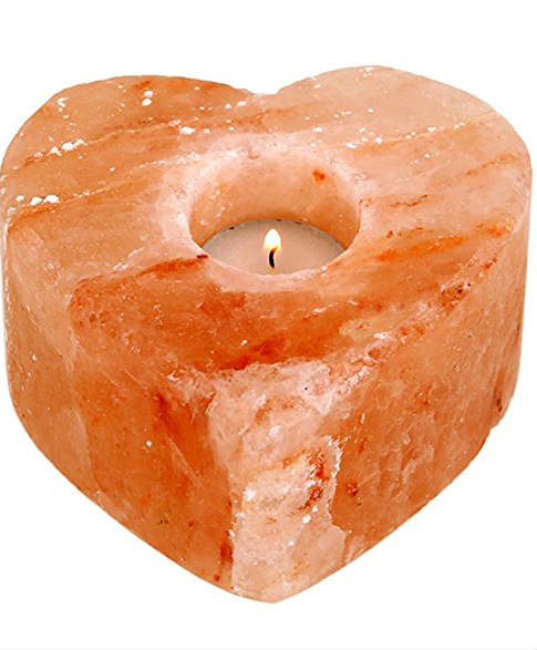 HIMALAYAN SALT CART: Heart Candle Holder 1 EA