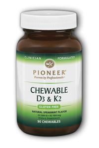 Pioneer: D3 And K2 Spearmint 2000iu/1000mcg 90 ct