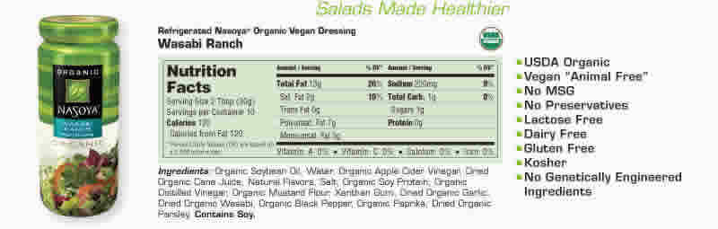 DRESSING,OG,WASABI RANCH Case of 6 / 10.5 OZ from Nasoya Foods
