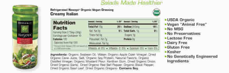 DRESSING,OG,CRMY ITALIAN Case of 6 / 10.5 OZ from Nasoya Foods