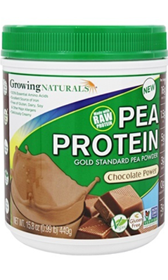 GROWING NATURALS: Pea Protein Powder Chocolate 0.99 lb