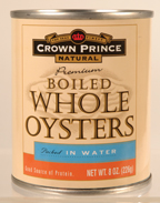 OYSTERS,BOILED,WHOLE Case of 12 / 8 OZ from Crown Prince