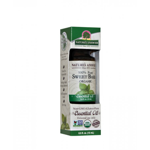 NATURE'S ANSWER: Organic Basil (Sweet) Essential Oil 0.5 oz