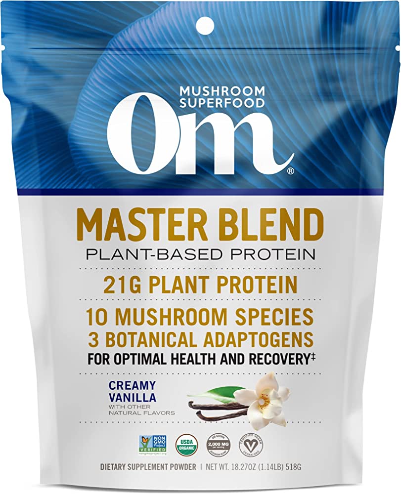 OM MUSHROOM: Mushroom Master Blend Vanilla Protein 518 g 18.27 OUNCE