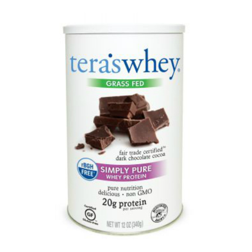 TERA'S WHEY: Cow Whey rBGH Free Fair Trade Dark Chocolate 12 oz