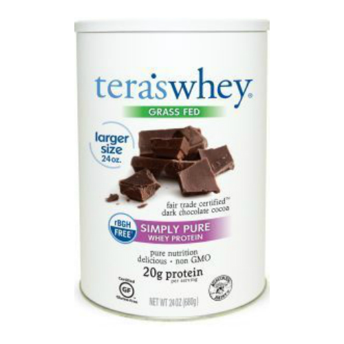 TERA'S WHEY: Cow Whey rBGH Free Fair Trade Dark Chocolate 24 oz
