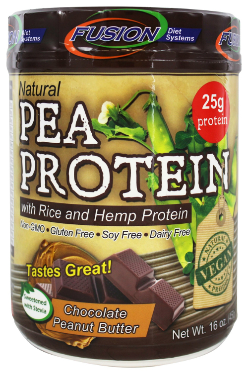 FUSION DIET SYSTEMS: Pea Protein Shake Powder Chocolate Peanut Butter 16 oz