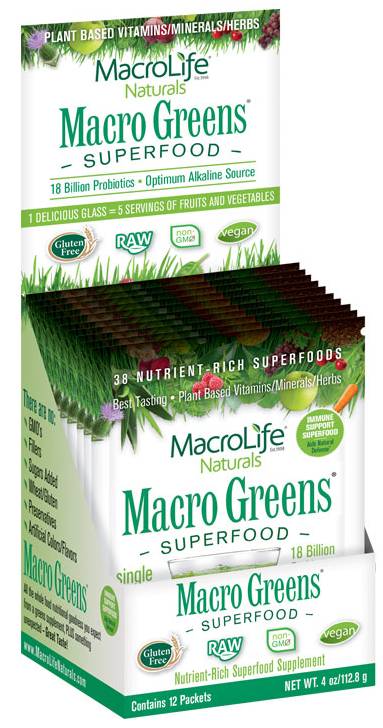 MACRO LIFE NATURALS: Macro Greens Packet Box 12 PKT