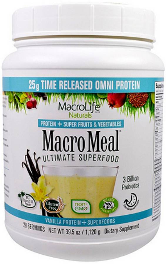 MACRO LIFE NATURALS: MacroMeal Omni Vanilla 28 Serving 40.5 OUNCE