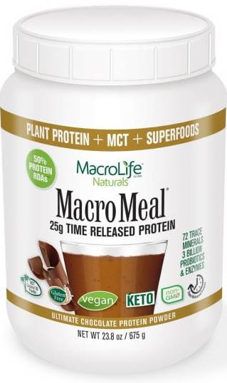 MACRO LIFE NATURALS: MacroMeal Vegan Chocolate 15 Serving 20 OUNCE