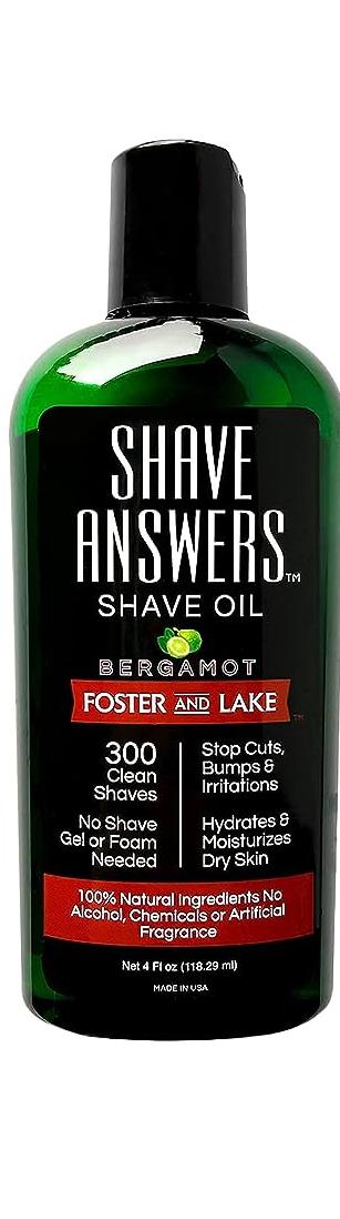FOSTER AND LAKE: Shave Answers Shave Oil Bergamot 4 OUNCE