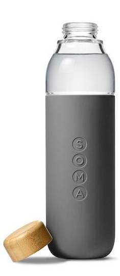 SOMA: Glass Water Bottle V2 Gray 17 OUNCE