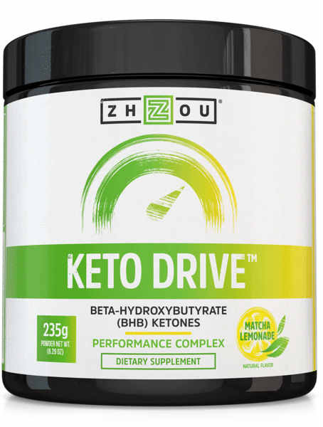 Zhou Nutrition: Keto Drive (BHB) Ketones Fine Powder Lemon (Jar) 8.3oz