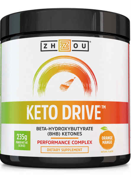 Zhou Nutrition: Keto Drive (BHB) Ketones Fine Powder Orange Mango (Jar) 8.3oz