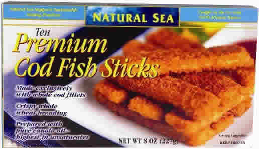 Fish sticks,ww breading Case of 12 / 8 OZ from Natural Sea