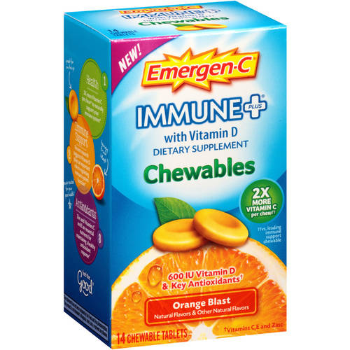ALACER: Emergen-C Immune Plus Orange Chewables 14 tab