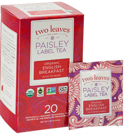 TWO LEAVES AND A BUD: Paisley Organic Eng Breakfast Tea 20 BAG
