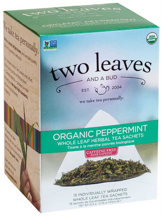 TWO LEAVES AND A BUD: Organic Peppermint Tea 15 BAG