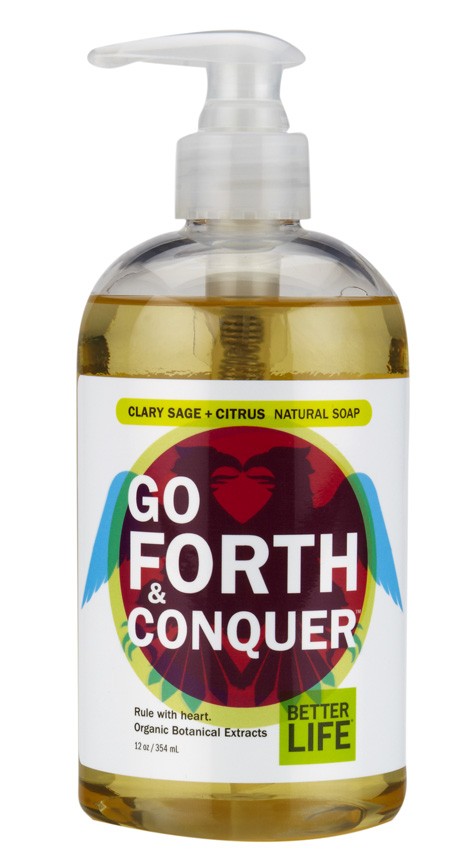 BETTER LIFE: Natural Liquid Hand And Body Soap Clary Sage And Citrus Go Forth and Conquer 12 oz