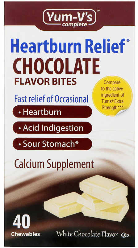YUM V'S COMPLETE: Heartburn Relief Chocolate Bites 40 pc