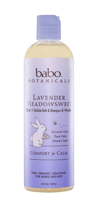 BABO BOTANICALS: Calming 3in1 Bubble Bath Shampoo And Wash Lavender Meadowsweet 13.5 oz