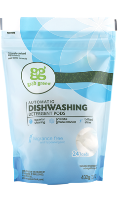 Grab Green: Fragrance Free Dishwasher Pods 24 ld