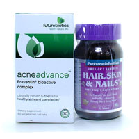 Acneadvance + Hair Skin and Nails Women's Bogo 90 + 75 vegitabs from FUTUREBIOTICS