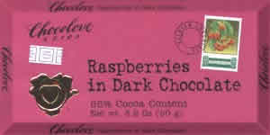 Bar,dark choc raspberries Case of 12 / 3.2 OZ from Chocolove Xoxox