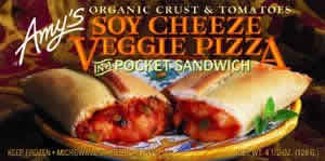 POCKET SANDWHICH ORGANIC SOY CHEESE VEG PIZZA Case of 12 / 4.5 OZ from AMY'S