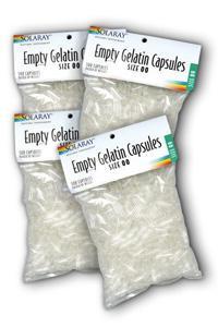 Solaray: Empty Gelatin Capsules Size 00 4bgs of 500